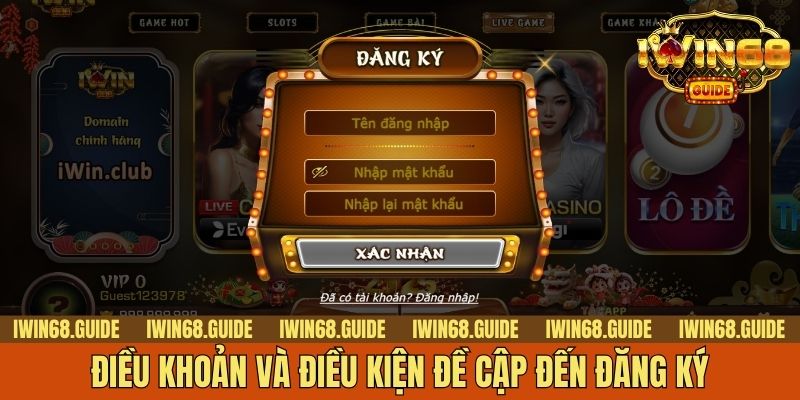 Điều khoản và điều kiện đề cập đến đăng ký
