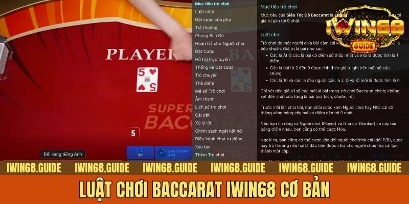 Luật chơi Baccarat tại IWIN cơ bản